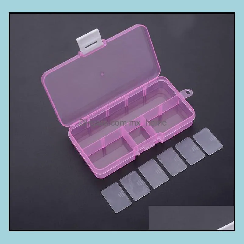 10 grid slots clear plastic storage box adjustable jewelry storage boxes organizer fashion sn663