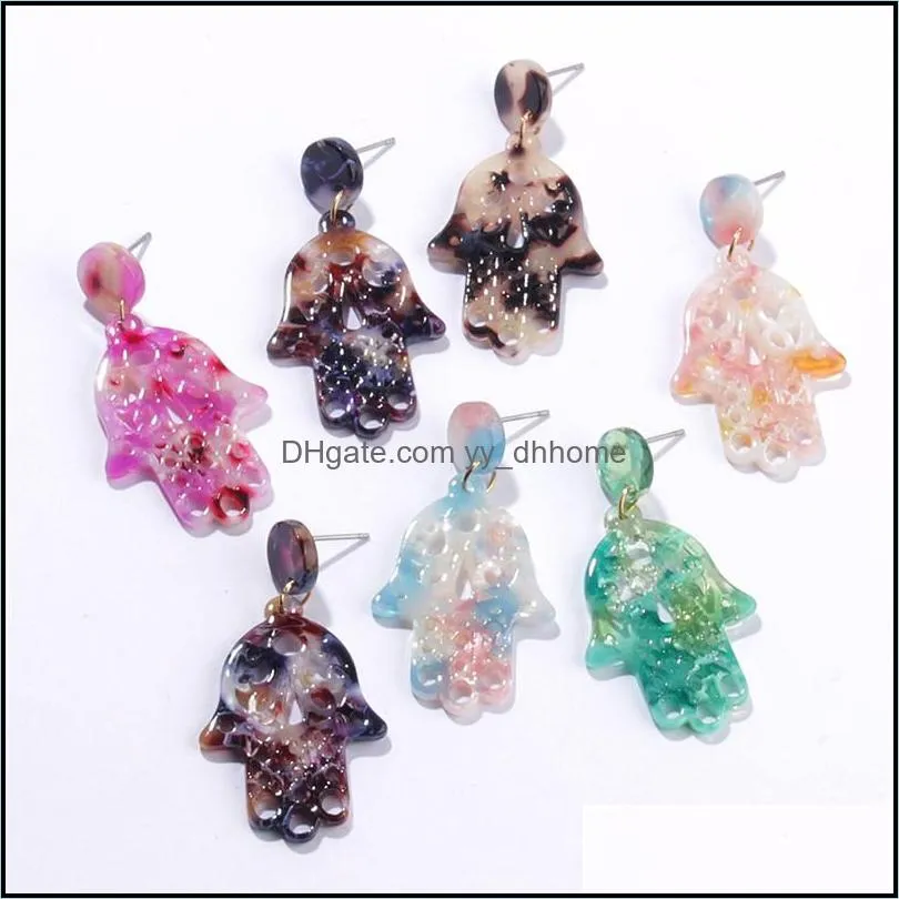  trendy acid acrylic resin earrings geometric people hand palm drop earrings for women colorful resin fashion jewelry gifts 2019