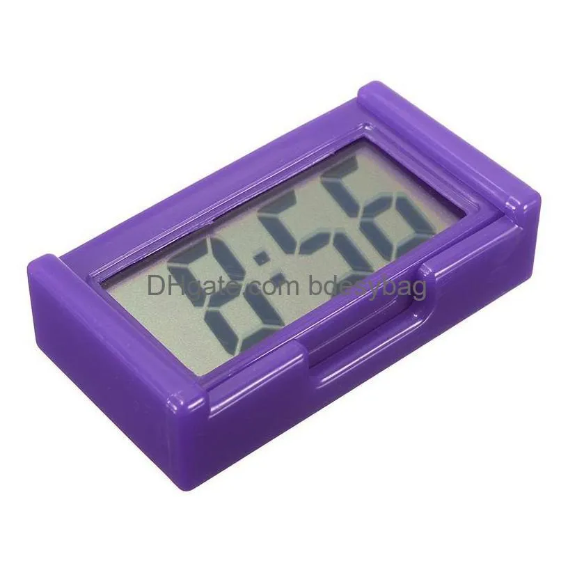 desk table clocks mini car digital clock accessories auto electronic lcd watch suitable for interior decorate