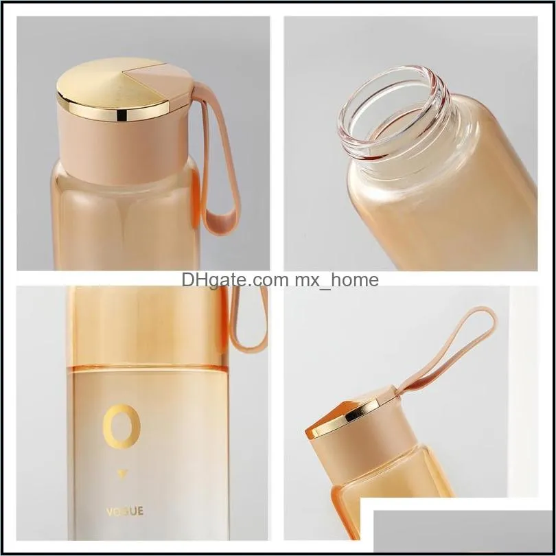 water bottles fashion cute glass bottle 400ml gradient color tea cup milk coffee mug wholesale items eco friendly