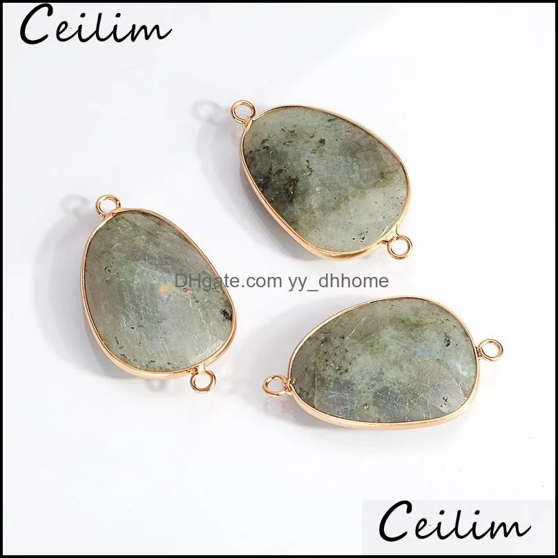 2019 druzy agate pendant charm twosides natural agate gemstone irregular multi color pendant with gold plated for diy jewelry making