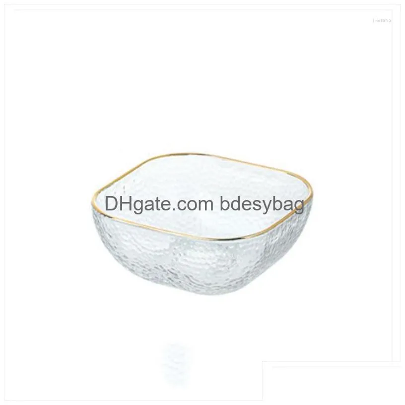 bowls ink european transparent gold rim glass bowl ins large salad home fruit lovely creative dessert