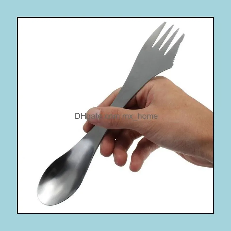 fork spoon spork 3 in 1 tableware stainless steel cutlery utensil combo kitchen outdoor picnic scoop/knife/fork set sn1771