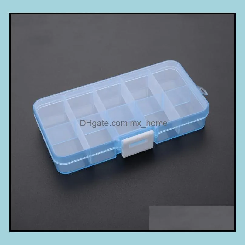 10 grid slots clear plastic storage box adjustable jewelry storage boxes organizer fashion sn663