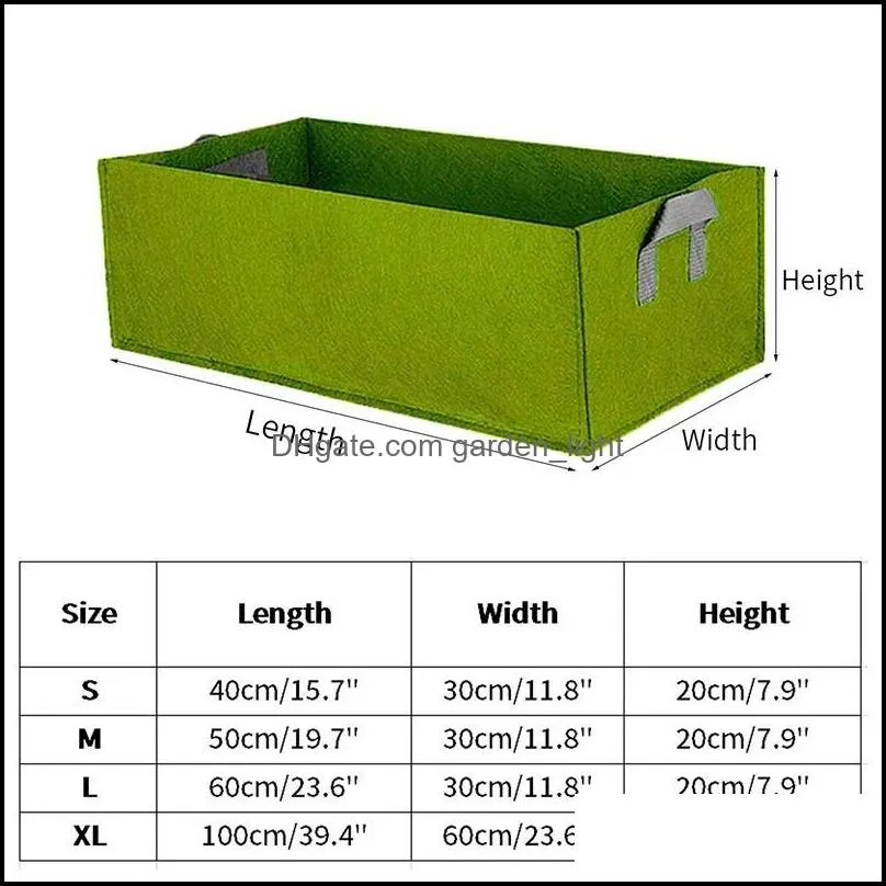 2mm thickness square fabric felt garden grow bags economic pots with handles planting containers for flowers plant vegetables rrf13032