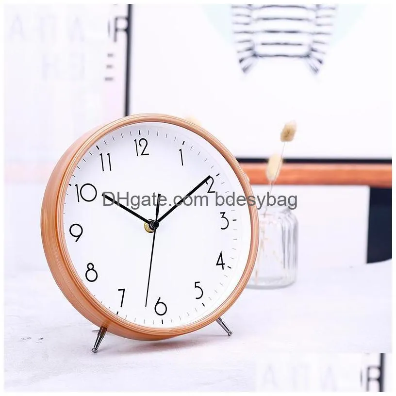 desk table clocks simple modern clock creative ornaments fashion silent plastic round reloj escritorio living room decor dj60zz