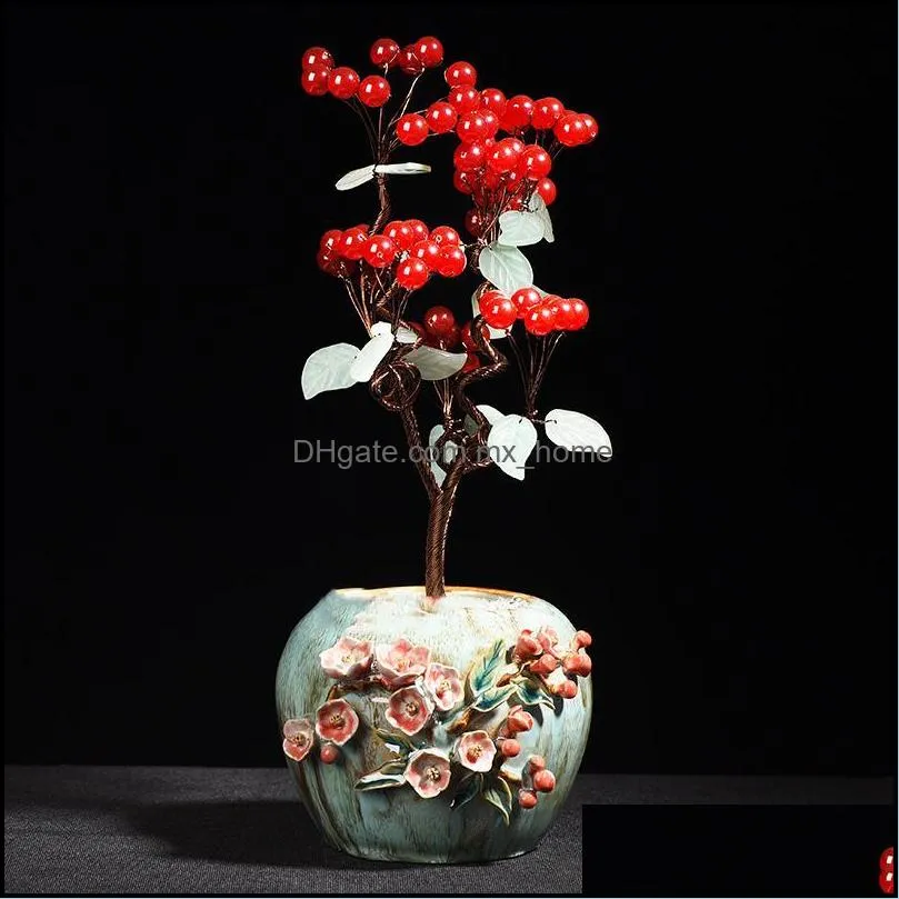 decorative flowers wreaths home decor crystal ball fortune tree christmas wedding decoration living room tv wine cabinet ornaments