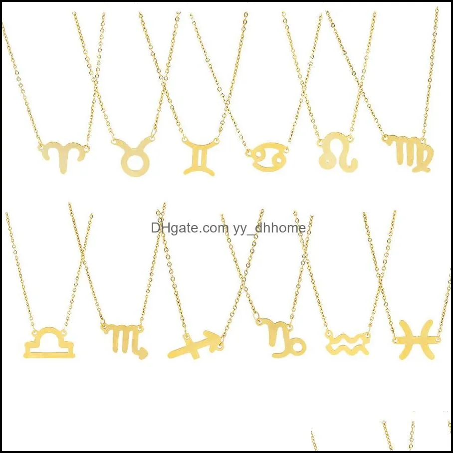 fashion 12 constellation necklaces pendants for women horoscope astrology galaxy zodiac choker necklaces jewelry birthday gifts