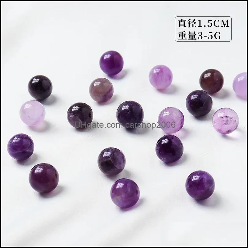 natural stone 15mm amethyst ball bead palm quartz mineral crystal tumbled gemstones hand piece home decoration accessories gift