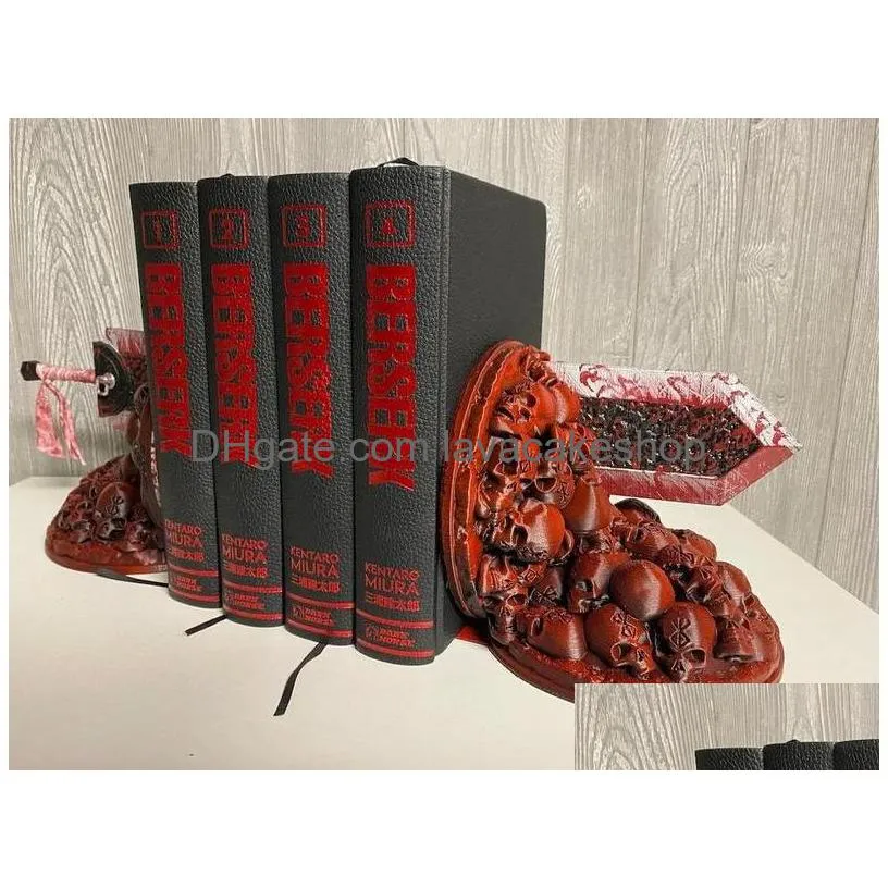 berserk bookends furious bookends dragon slayer resin ornament desktop bookshelf decorative books holder home decoration 220602