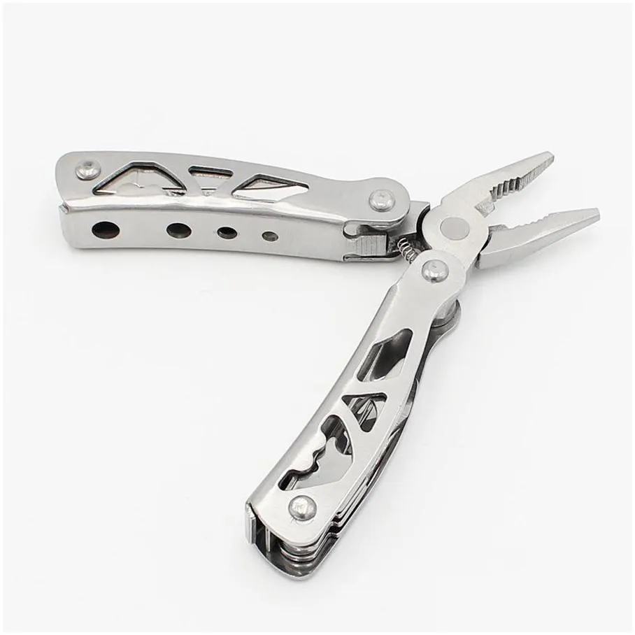 metal multi function plier mini folding tongs with screwdriver filer knife opener outdoor survival equipment hand tool