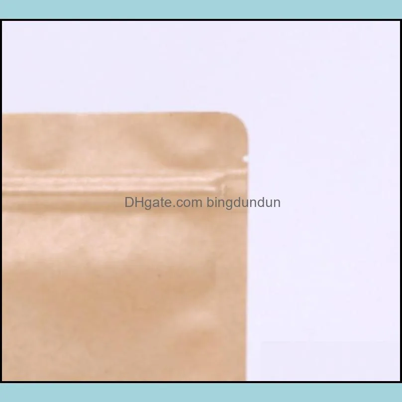 kraft paper bag 12 sizes stand up gift dried food fruit tea packaging pouches kraft paper window bag retail zipper self sealing