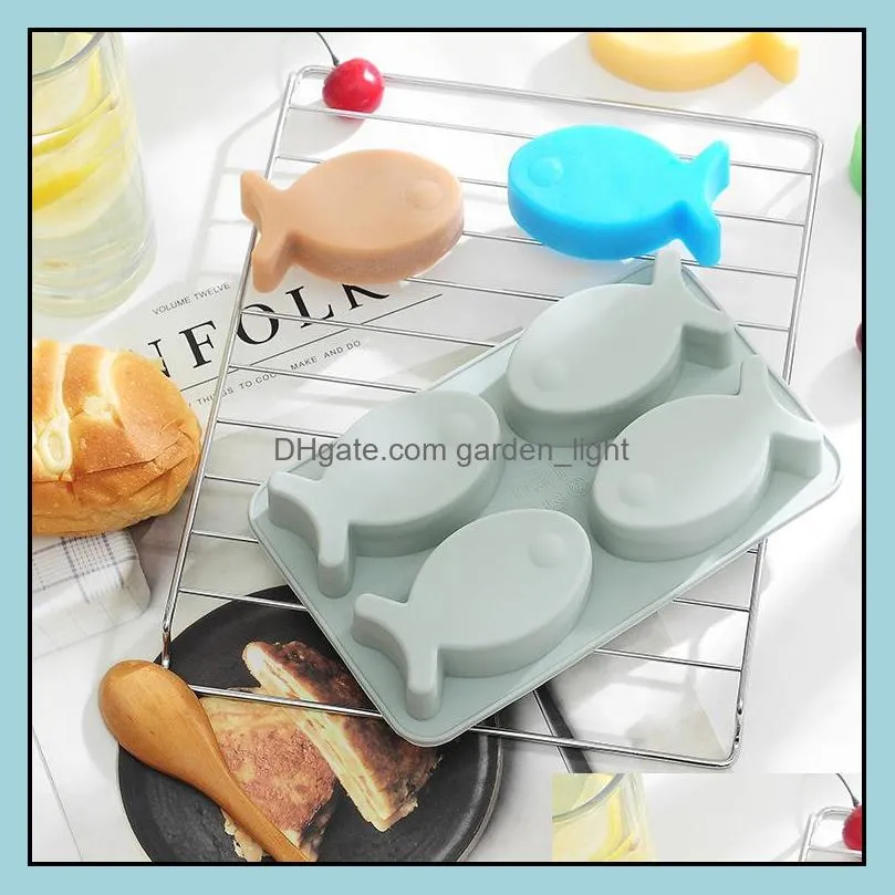 cakes tools silica gel rice cake baking mold 4 with lovely fish hand soap chocolate mold ice box rrb14540