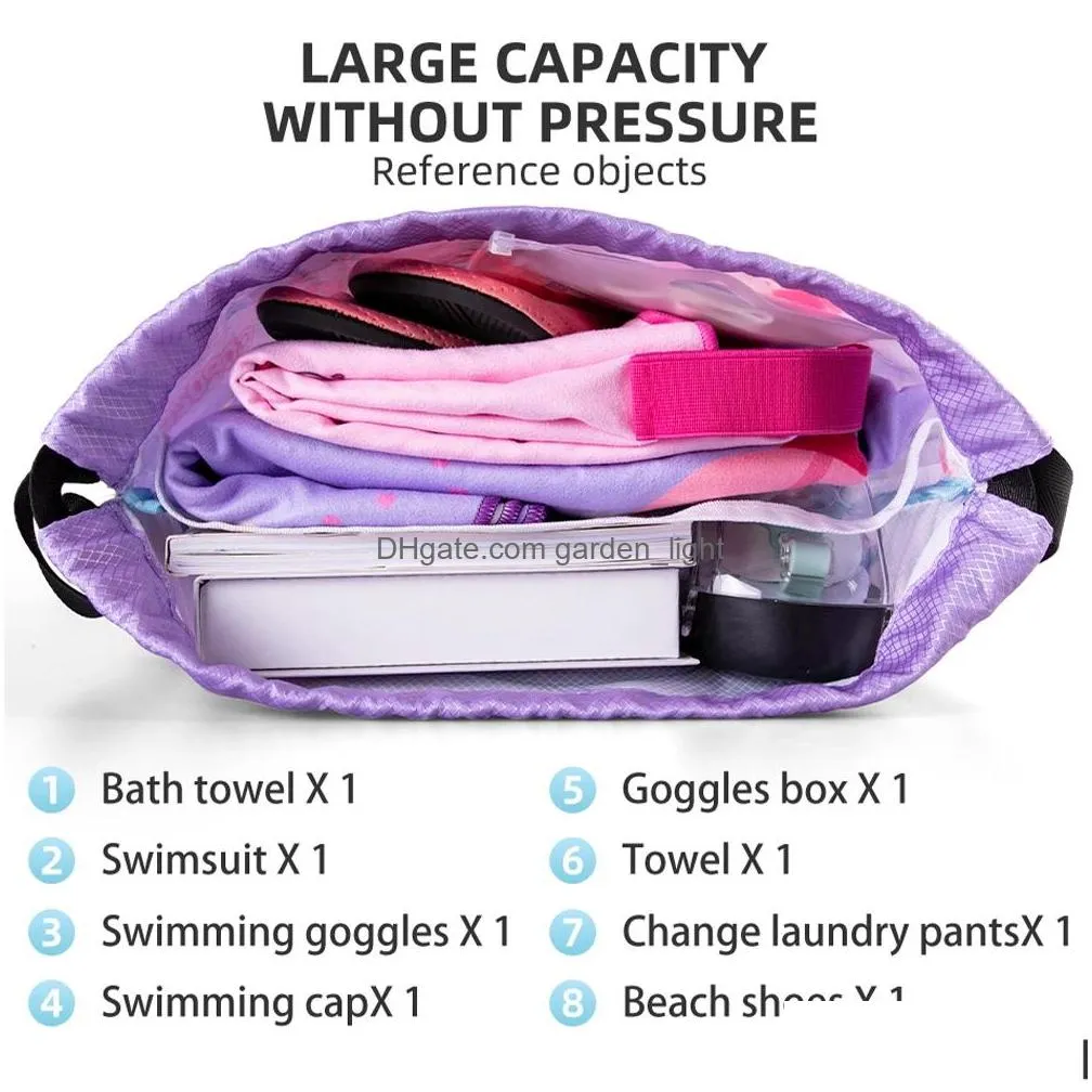 kids waterproof outdoor pool beach backpack combo wet dry bag adjustable sports storage bag inventory wholesale