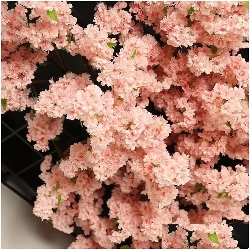 decorative flowers wreaths 1pcs cherry blossoms artificial branches for wedding arch bridge decoration ceiling background wall decor