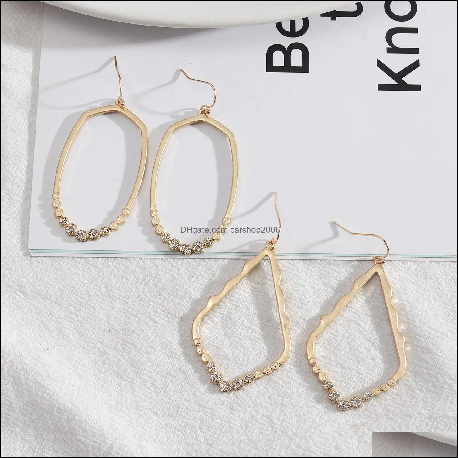 designer frame teardrop earrings for women fashion jewelry painting metal water drop hollow out earrings statement earrings