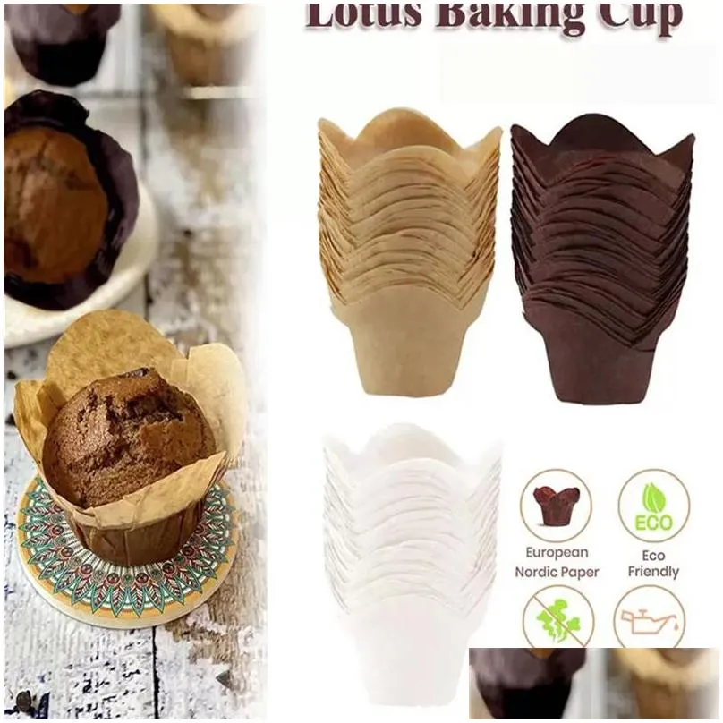 baking mould lotus baking paper cupcake muffin liners parchment cup grease resistant wrappers for weddings birthday