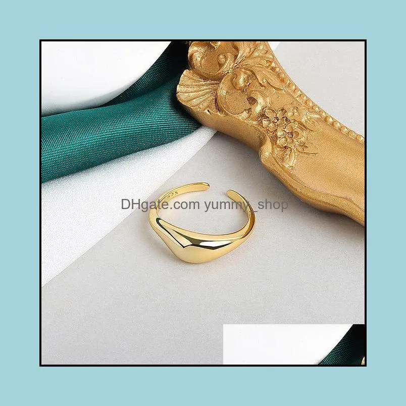 minimalism gold color round geometric finger rings for women 2021 vintage glossy metal chunky irregular open ring female jewelry