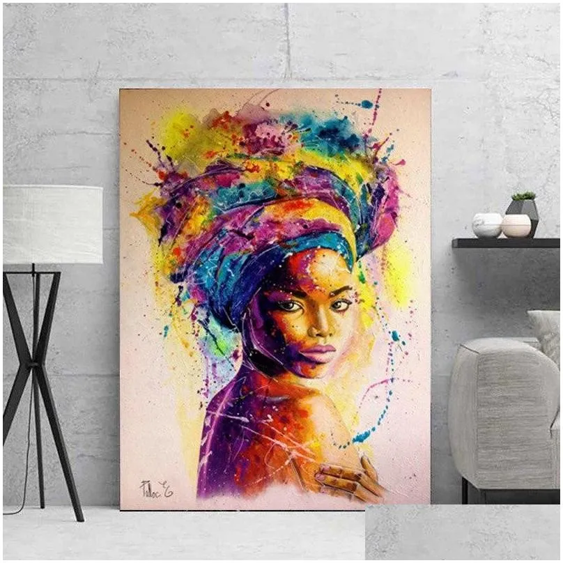 graffiti art canvas painting colorful girl poster print wall pictures for living room vintage art pictures decoration art