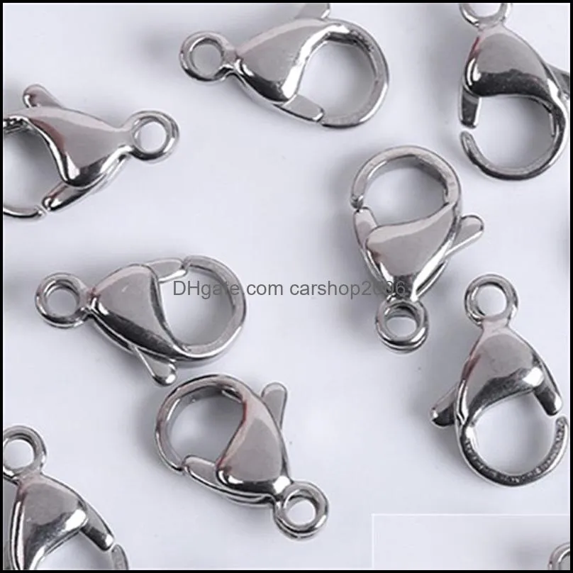 20pcs/lot stainless steel lobster clasps for jewelry making necklace bracelet finding end clasps connectors hooks accessories 1379 q2