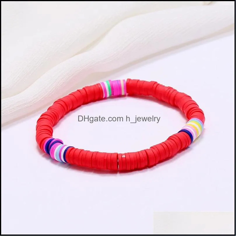 handmade jewelry wholesale color soft pottery beach bohemian bracelet for women 98c3