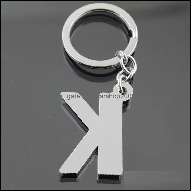 2020 fashion crystal rhinestone alphabet keyring initial letter key ring chain unisex keychain 26 letters 1387 q2