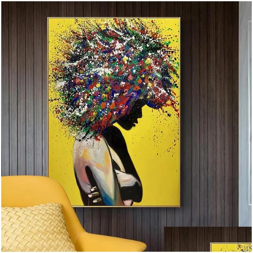 graffiti art canvas painting colorful girl poster print wall pictures for living room vintage art pictures decoration art