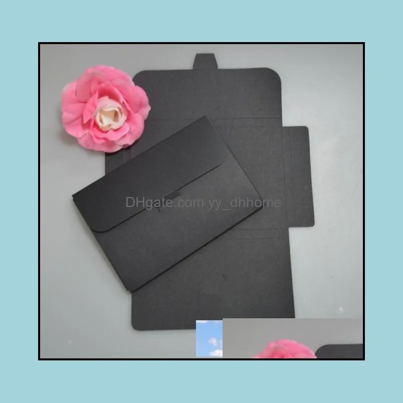 20pcs folding kraft paper black/white postcard greeting card envelope invitation card packaging boxes high quality