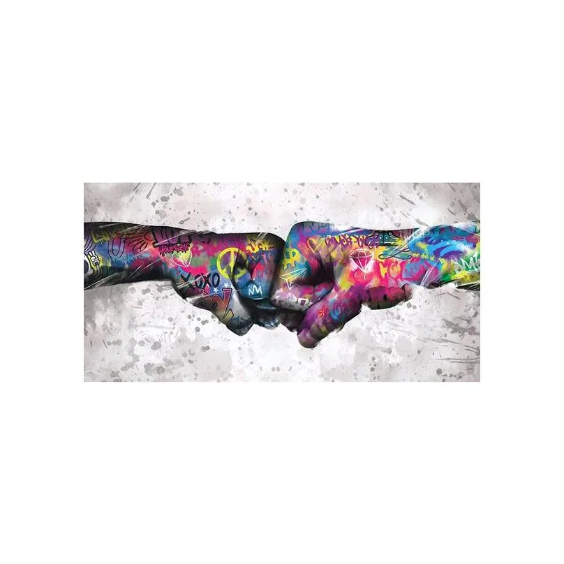 children graffiti fist handcuffs decorative painting wall art picture and living room canvas painting for modern home decoration