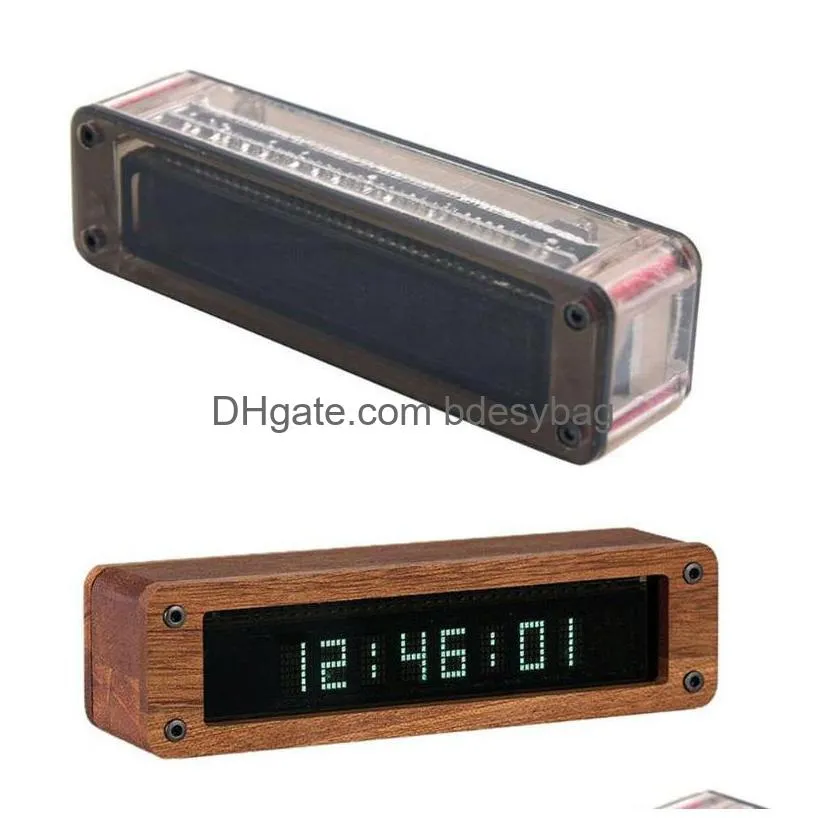 desk table clocks led wooden alarm clock watch voice control digital wood despertador electronic desktop usb/ powered decor