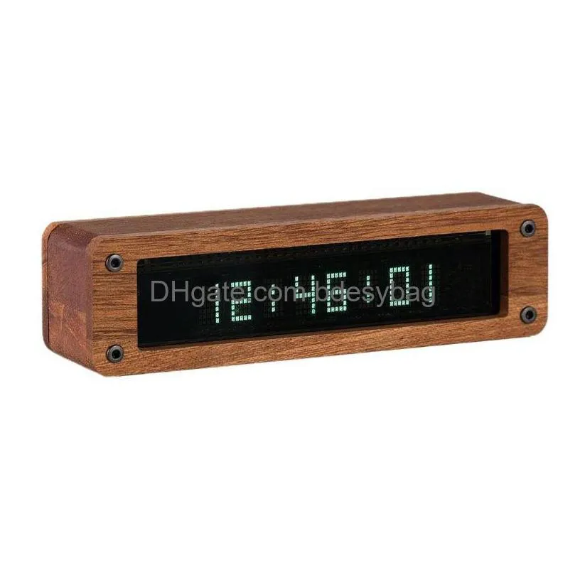 desk table clocks led wooden alarm clock watch voice control digital wood despertador electronic desktop usb/ powered decor