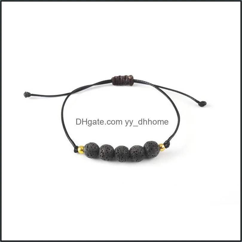 colorful lava stone beads strand bracelet lover couple friendship bracelets adjustable rope  oil diffuser women men jewelry