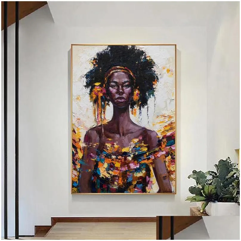 african queen black woman posters and prints modern canvas art wall painting for living room home decoration unframed