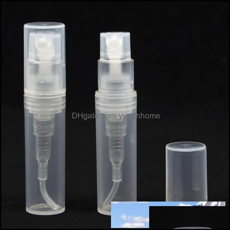 1000pcs plastic perfume spray empty bottle 2ml 2g refillable sample cosmetic container mini small round atomizer for lotion lx1028