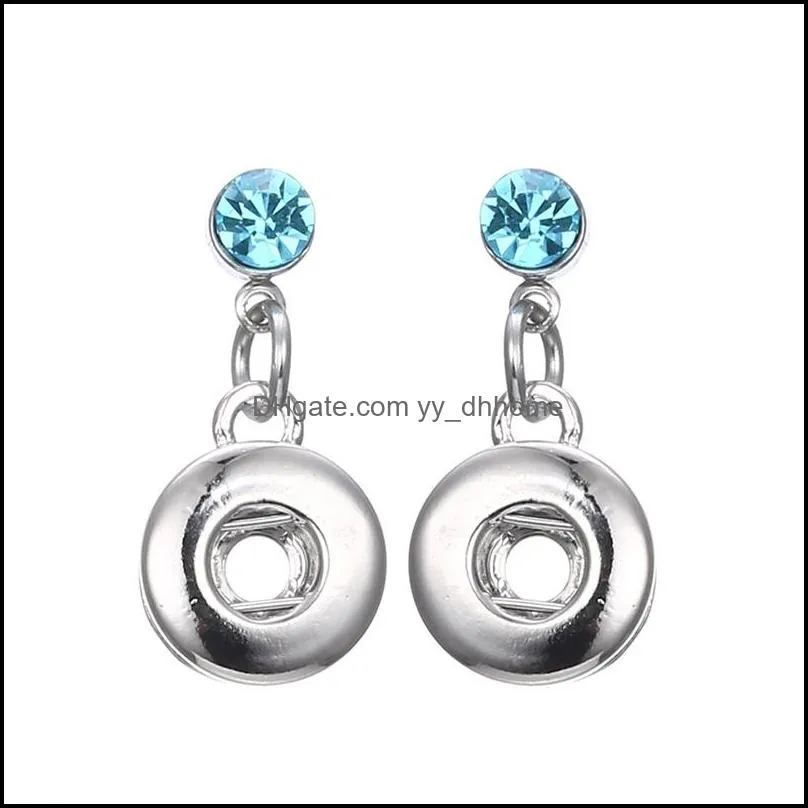 noosa snap button earring crystal stud earrings snap ear jewelry fit 12mm snap buttons simple earrings for women