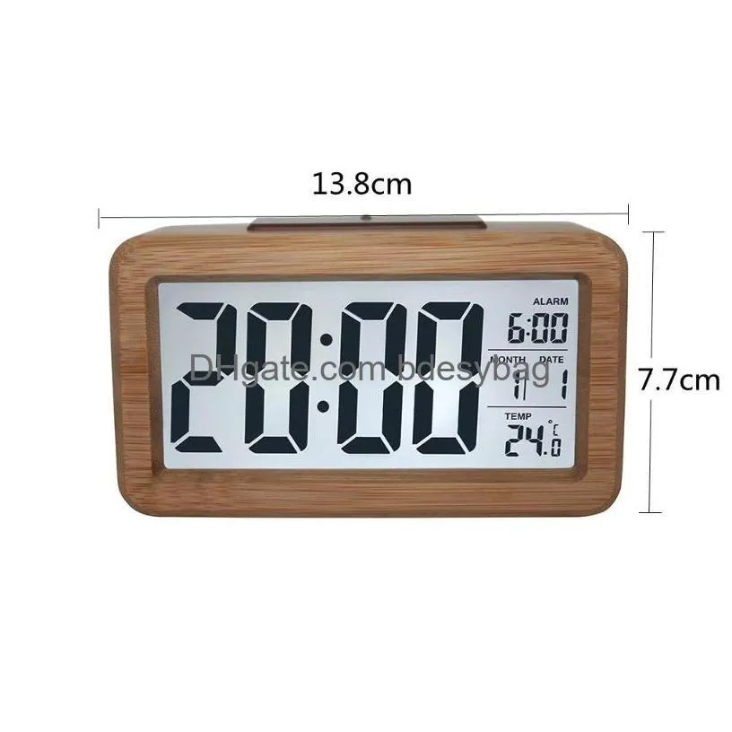 desk table clocks solid wood clock desktop alarm room living decoration electronic fashion office