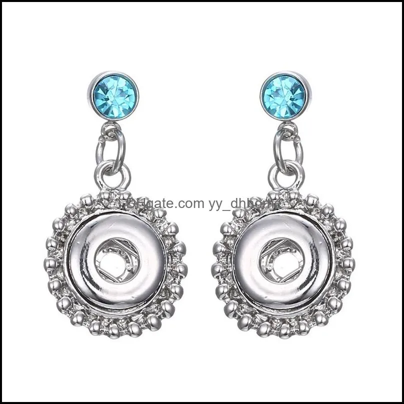 noosa snap button earring crystal stud earrings snap flower jewelry fit 12mm snap buttons simple earrings for women