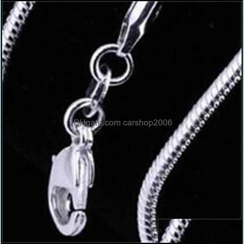 fashion jewelry silver chain 925 necklace snake chain for women 2mm 16 18 20 22 24 inch 111 t2