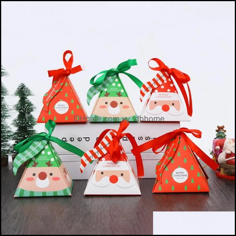merry christmas candy box bag christmas tree gift box with bells paper gift bag container supplies navidad 