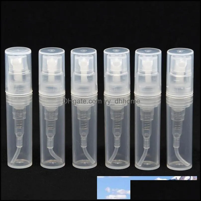 1000pcs plastic perfume spray empty bottle 2ml 2g refillable sample cosmetic container mini small round atomizer for lotion lx1028