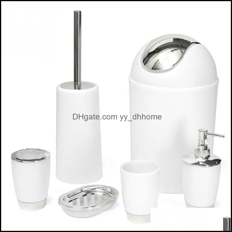  bathroom accessories sets 6pcs/set bathroom necessities toothbrush holder toilet brush soap dish bin cup sprayer bottle