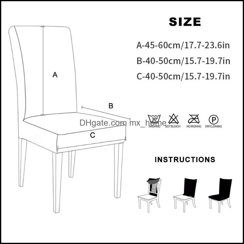 doublelayer fabric elastic chair cover for kitchen/wedding stretch chair covers spandex dining room cover with back