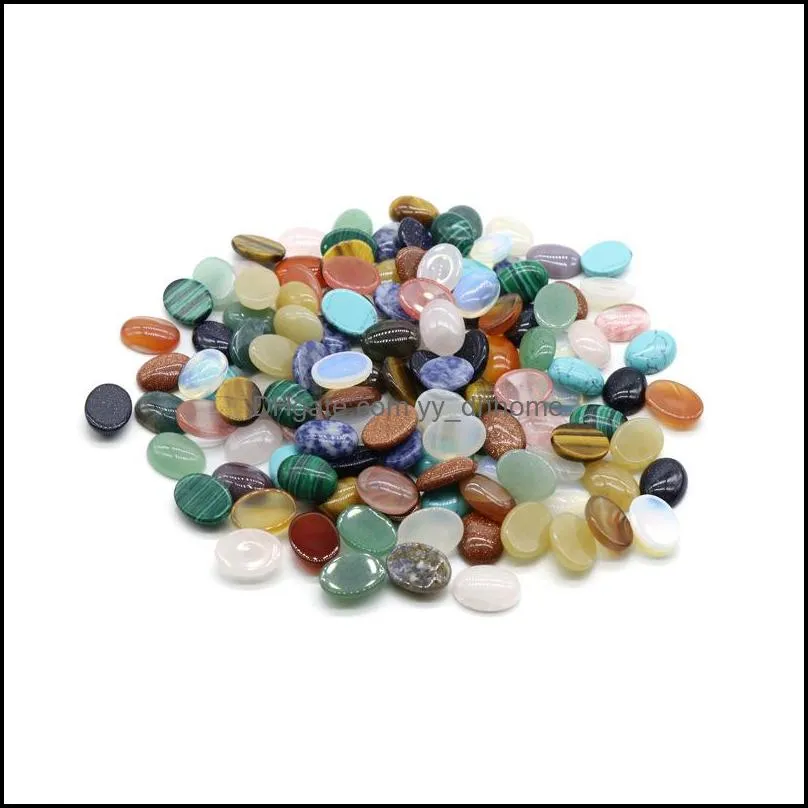 12x16mm flat back assorted loose stone oval cab cabochons beads for jewelry making healing crystal wholesale