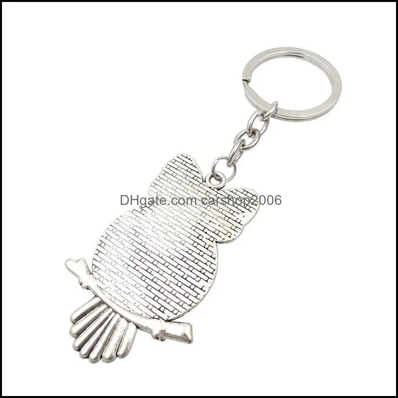  gift retro owl time gemstone metal keychain glass keychain kr149 keychains mix order 20 pieces a lot ok yas 168 w2