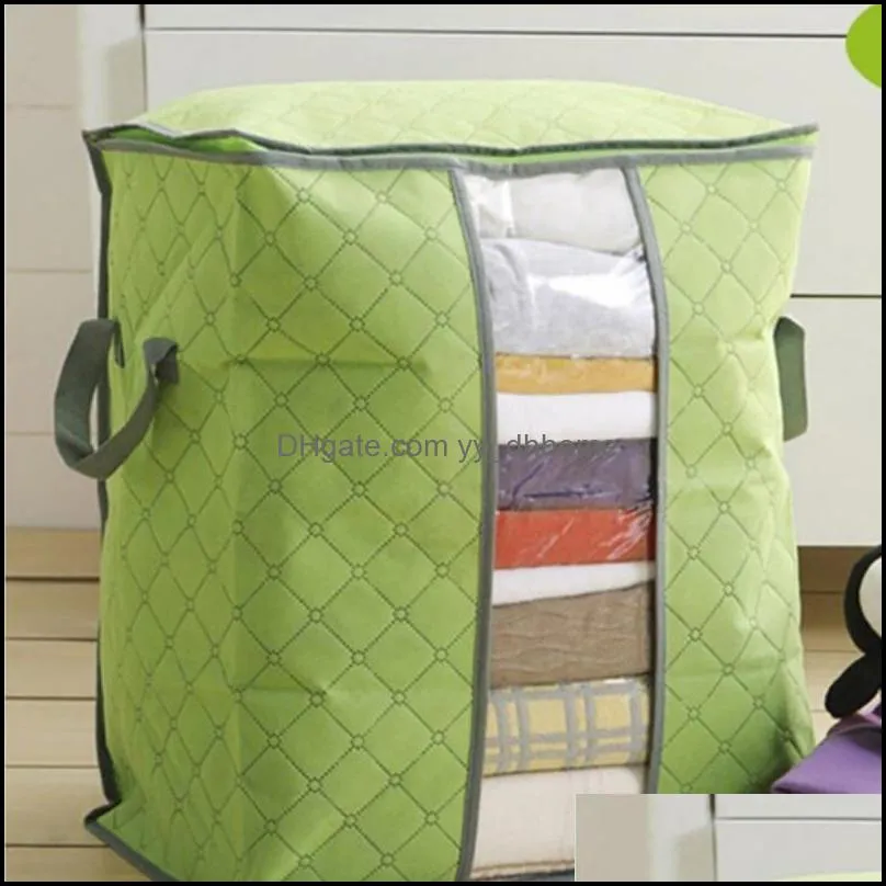 portable durable cloth container organizer non woven underbed pouch closet cabin sweater clothing storage bag box bamboo