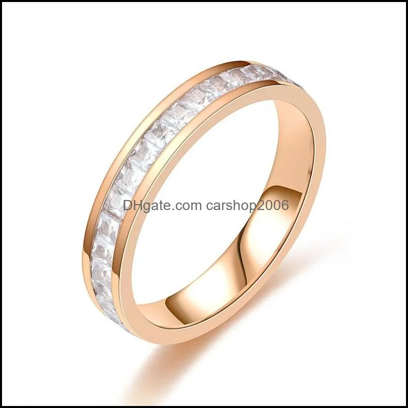 crystal cz stone ring vintage stainless steel women wedding rings fashion promise silver rose gold engagement ring 690 t2