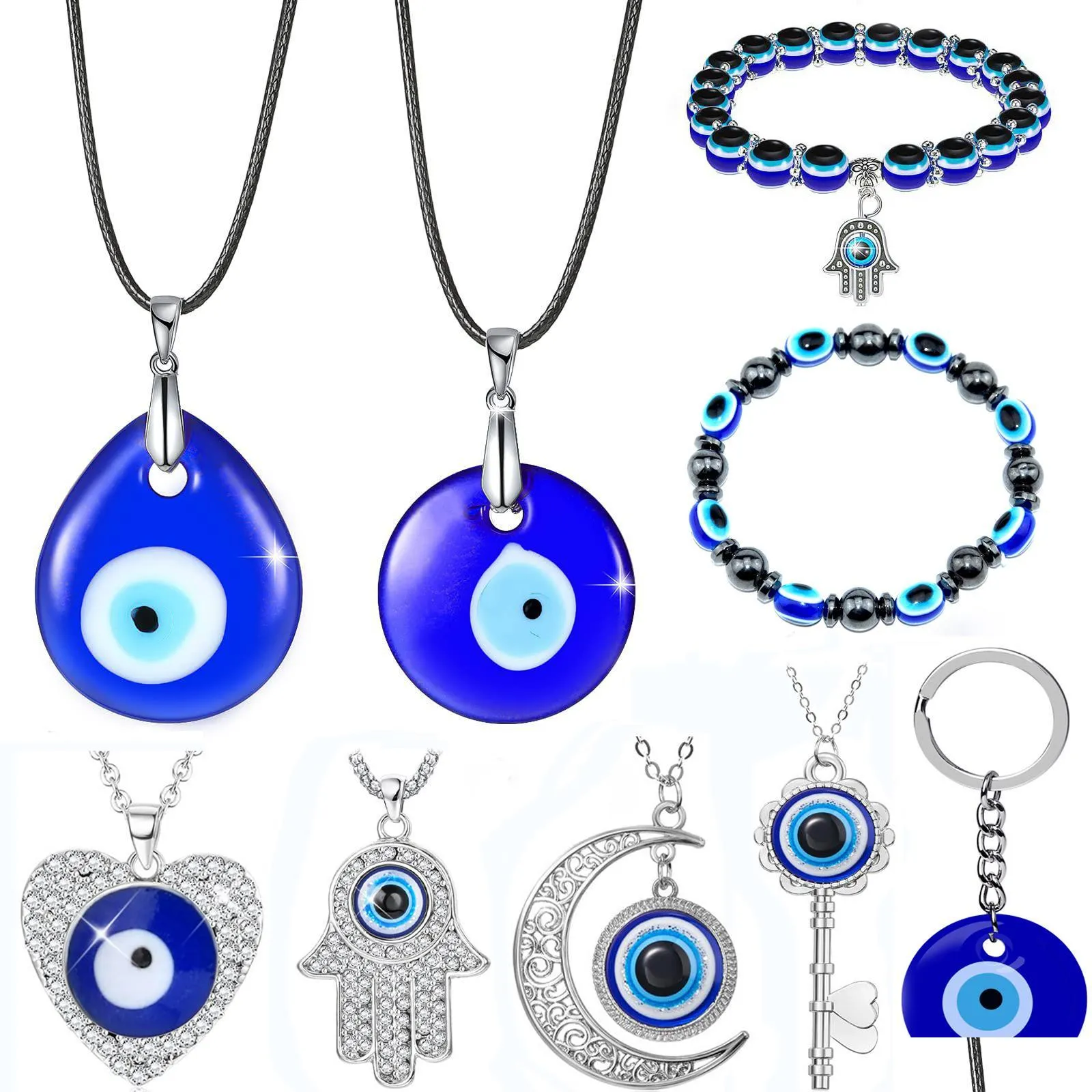 evil eye necklace for women keyring turkish evil blue eye bead bracelet handmade glasses charms bracelets greek mati hamsa nazar men evil eye