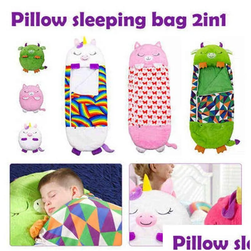 children sleeping bag cartoon animal kid blanket baby mattress quilt pajamas gift boy cartoon pillow stuffed animal doll 211103