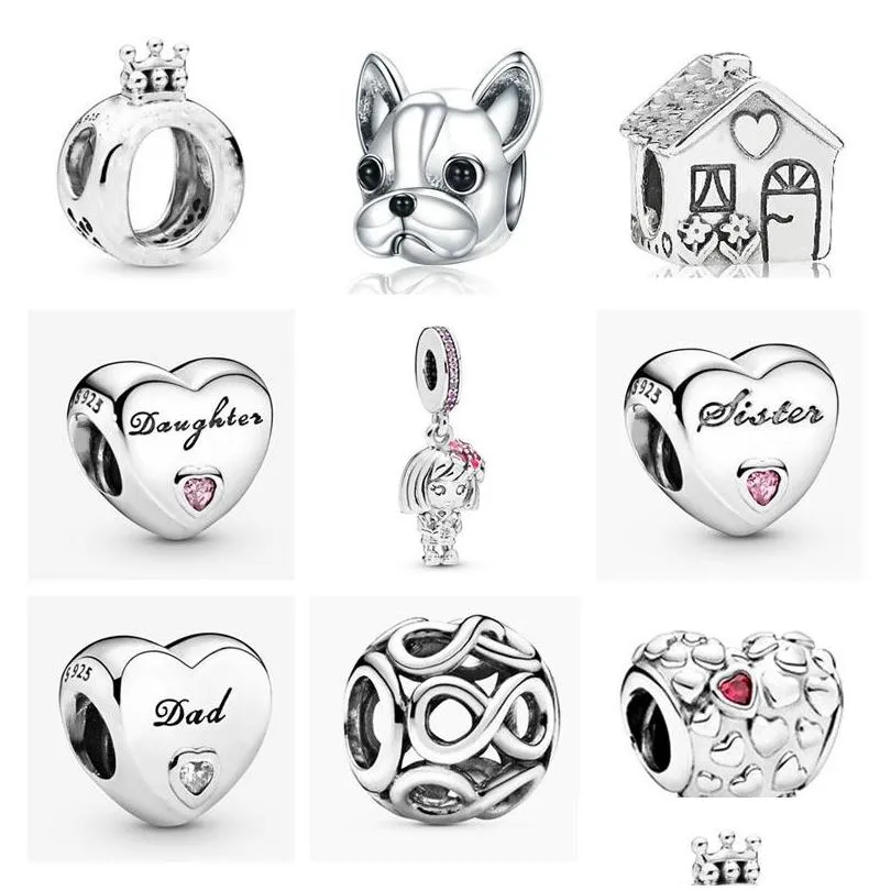  925 sterling silver charm crown pet dog house diy beads suitable for primitive  bracelet womens jewelry fashion