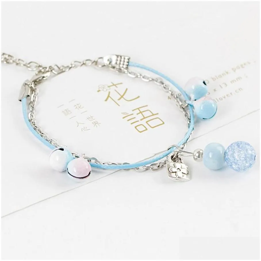 girlfriends bell bracelets korean version of sweet sen department of small ceramic bracelet simple small jewelry